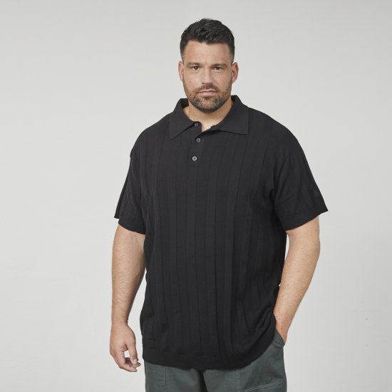 North Latitude 61329 Polo Tricotat Cu Mânecă Scurtă Negru - Tricouri polo - Tricouri Polo Bărbați Mărimi Mari