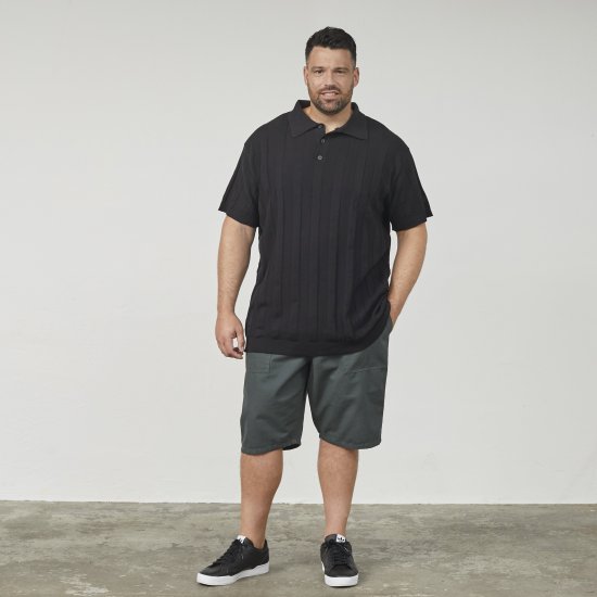 North Latitude 61329 Polo Tricotat Cu Mânecă Scurtă Negru - Tricouri polo - Tricouri Polo Bărbați Mărimi Mari