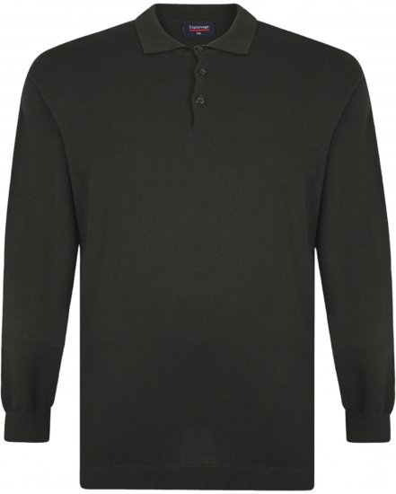 Espionage KW058 Knit Polo Jumper Black - Tricouri polo - Tricouri Polo Bărbați Mărimi Mari