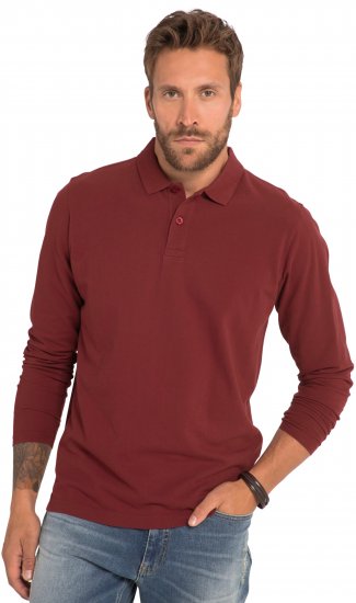 JP1880 Polo Shirt Long Sleeve Piqué Red - Tricouri polo - Tricouri Polo Bărbați Mărimi Mari