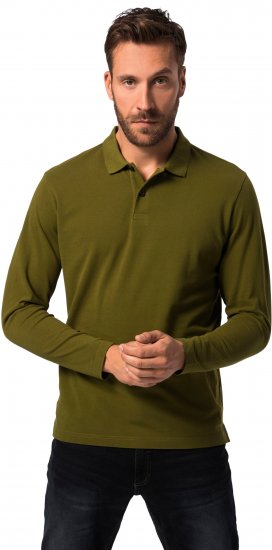 JP1880 Polo Shirt Basic Long Sleeve Pique Moss Green - Tricouri polo - Tricouri Polo Bărbați Mărimi Mari