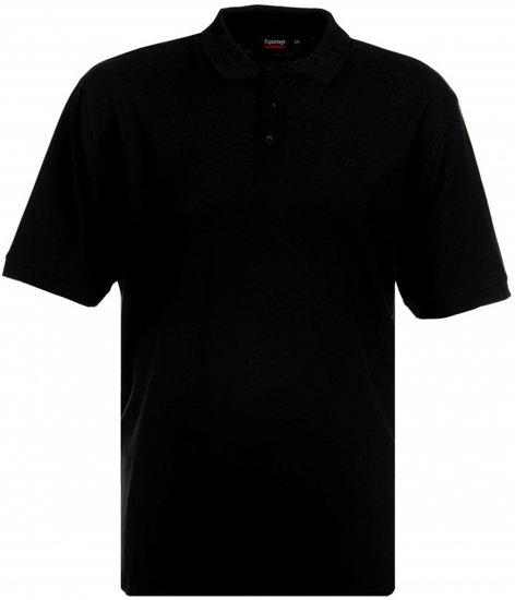 Espionage P074 Short Sleeve Polo Black - Tricouri polo - Tricouri Polo Bărbați Mărimi Mari