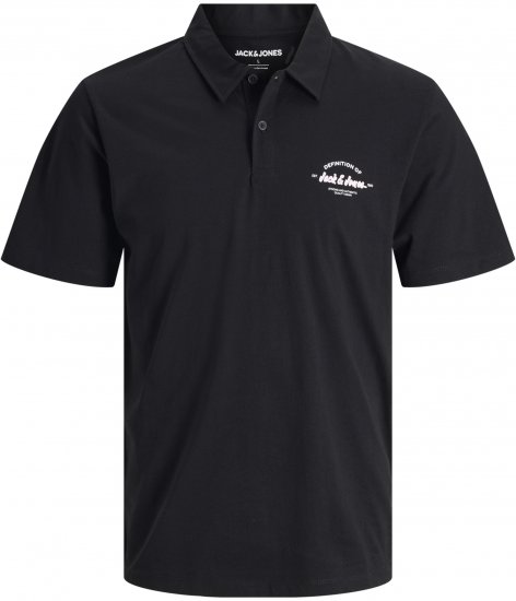 Jack & Jones Brandon Short Sleeve Polo Black - Tricouri polo - Tricouri Polo Bărbați Mărimi Mari