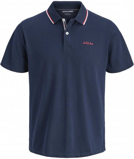 Jack & Jones Blaze Short Sleeve Polo Navy - Tricouri polo - Tricouri Polo Bărbați Mărimi Mari