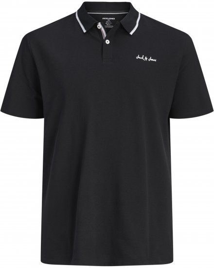 Jack & Jones Blaze Short Sleeve Polo Black - Tricouri polo - Tricouri Polo Bărbați Mărimi Mari