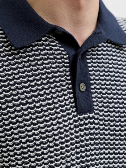 Jack & Jones Blukingsley Knitted Short Sleeve Polo Navy - Cămăși - Cămăși Bărbați Mărimi Mari