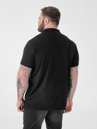 D555 Kennedy Cable Knitted Polo Black - Tricouri polo - Tricouri Polo Bărbați Mărimi Mari