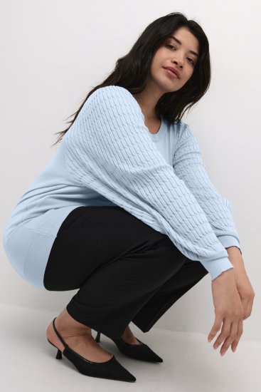 Kaffe Curve Lini Knit Pulover Celestial Blue - Pulovere & hanorace - 