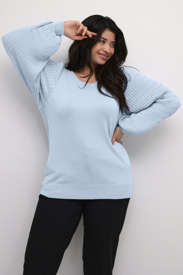Kaffe Curve Lini Knit Pulover Celestial Blue - Pulovere & hanorace - 