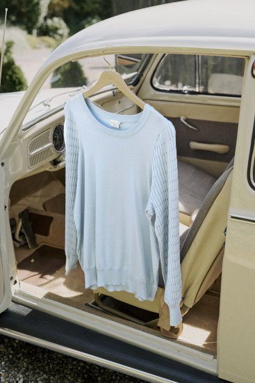 Kaffe Curve Lini Knit Pulover Celestial Blue - Pulovere & hanorace - 
