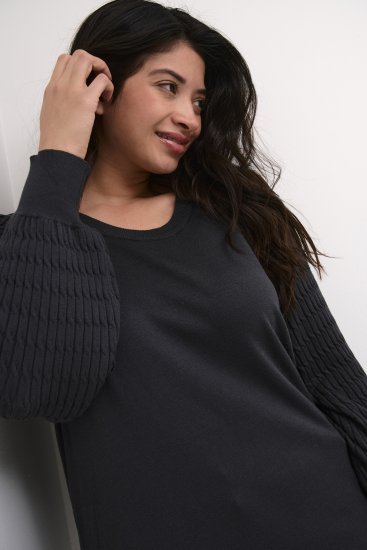 Kaffe Curve Lini Knit Pulover Negru Oyster - Pulovere & hanorace - 