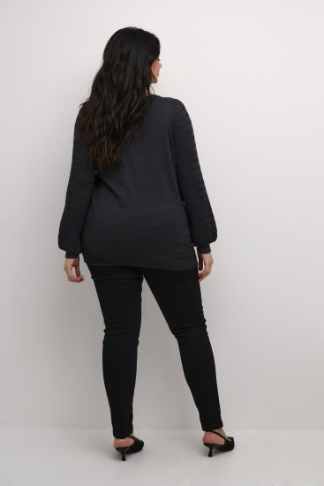 Kaffe Curve Lini Knit Pulover Negru Oyster - Pulovere & hanorace - 