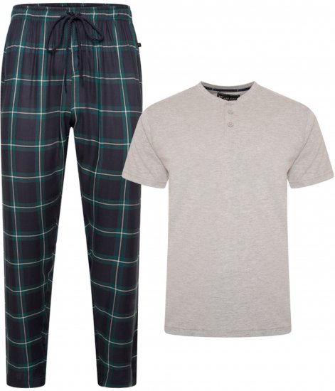 Kam Jeans 896 Lounge Pants and T-Shirt Set Navy/Grey - Pijamale/Haine de casă - Pijamale Bărbați Mărimi Mari