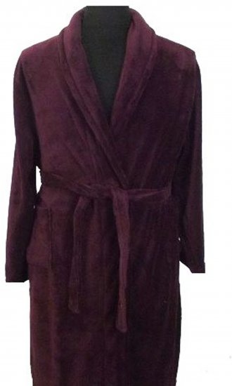 Espionage PJ068 Plain Fleece Gown Burgundy - Halate baie/prosoape - Halate de Baie Bărbați Mărimi Mari