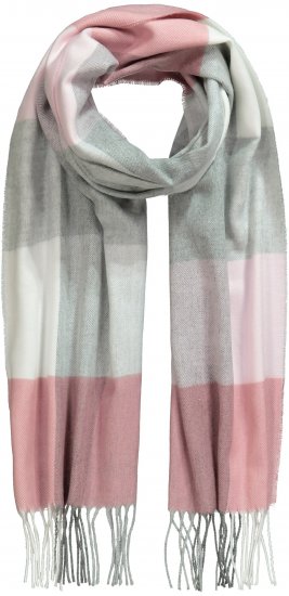 Ulla Popken Woven Check Print Scarf Dark Pink - Accesorii - 