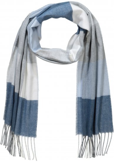 Ulla Popken Woven Check Print Scarf Soft Light Blue - Accesorii - 