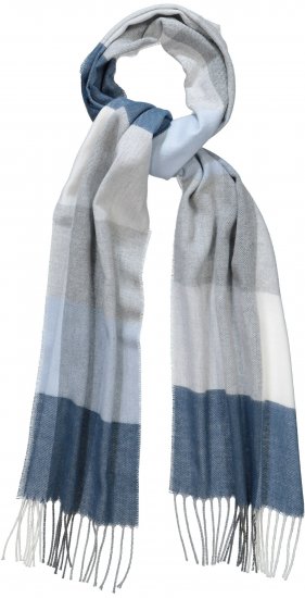 Ulla Popken Woven Check Print Scarf Soft Light Blue - Accesorii - 