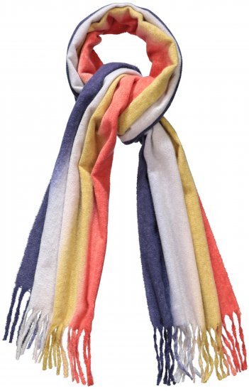 Ulla Popken Ombre Rainbow Stripe Scarf Night Blue - Accesorii - 