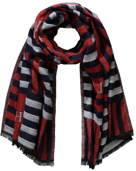 Ulla Popken Be Happy Statement Print Scarf Navy - Accesorii - 