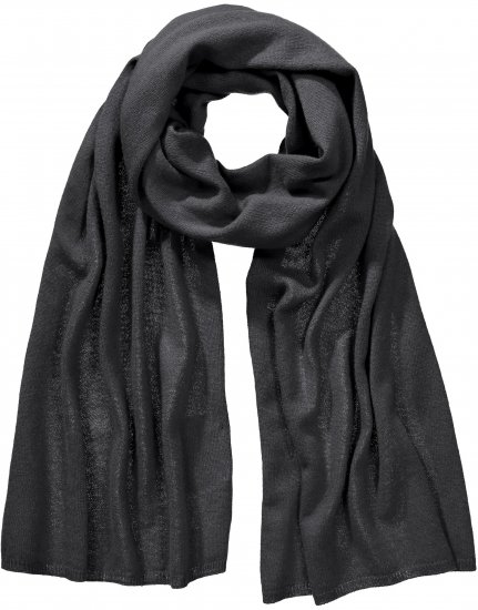 Ulla Popken Virgin Wool Cashmere Mix Scarf Black - Accesorii - 