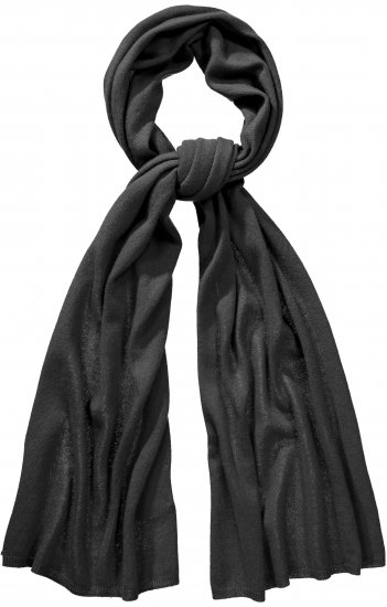 Ulla Popken Virgin Wool Cashmere Mix Scarf Black - Accesorii - 