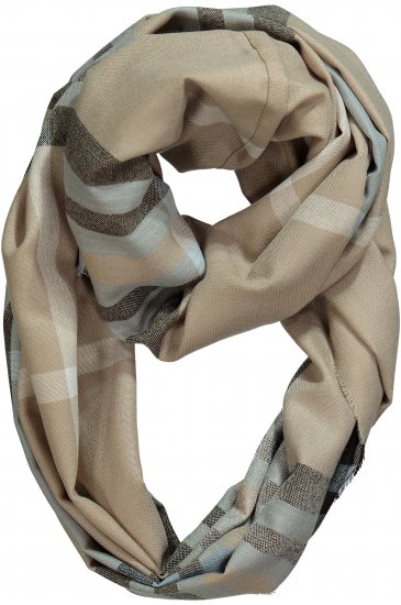 Ulla Popken Plaid Infinity Scarf Brown - Accesorii - 