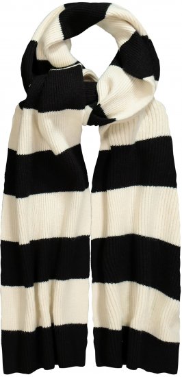 Ulla Popken Ribbed Striped Scarf Snow White - Accesorii - 