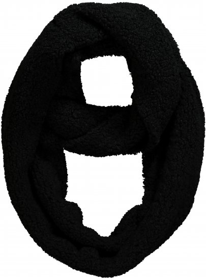 Ulla Popken Teddy Fleece Infinity Scarf Black - Accesorii - 