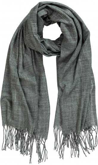 Ulla Popken Fringed Scarf Graphite Grey - Accesorii - 