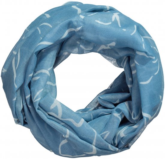 Ulla Popken Patterned Infinity Scarf Blue - Accesorii - 