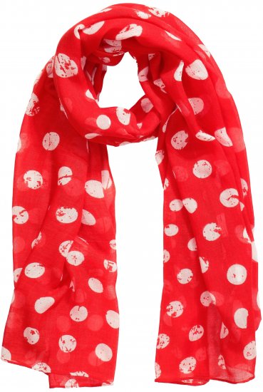 Ulla Popken Polka Dot Scarf Neon Red - Accesorii - 