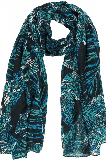 Ulla Popken Leaf Dot Scarf Navy - Accesorii - 