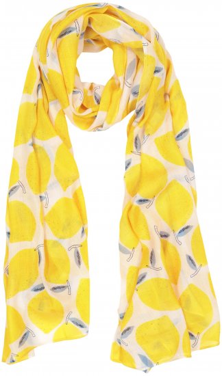 Ulla Popken Lemon Print Scarf Sun Yellow - Accesorii - 