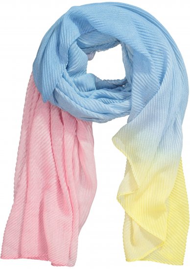 Ulla Popken Pleated Color Gradient Scarf Light Blue - Accesorii - 