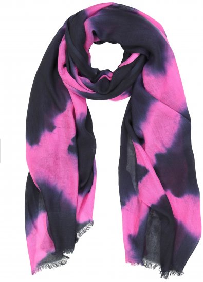 Ulla Popken Two Tone Fringed Hem Scarf Bold Pink - Accesorii - 