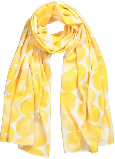 Ulla Popken Circle Print Scarf Yellow - Accesorii - 
