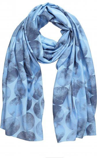 Ulla Popken Circle Print Scarf Blue - Accesorii - 