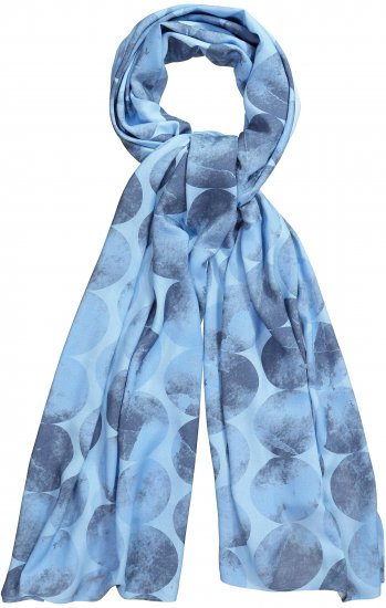 Ulla Popken Circle Print Scarf Blue - Accesorii - 