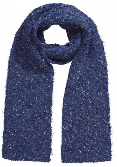 Ulla Popken Marled Mix Yarn Wool Blend Scarf Deep Aqua - Accesorii - 