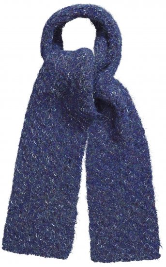 Ulla Popken Marled Mix Yarn Wool Blend Scarf Deep Aqua - Accesorii - 