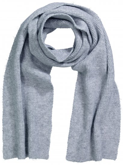 Ulla Popken Ribbed Knit Scarf Light Grey Melange - Accesorii - 