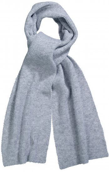 Ulla Popken Ribbed Knit Scarf Light Grey Melange - Accesorii - 