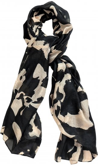 Ulla Popken Printed Silk Scarf Black - Accesorii - 