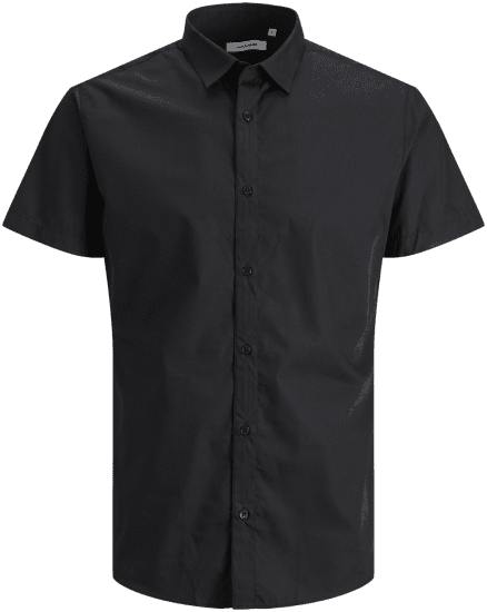 Jack & Jones JOE Shirt Short Sleeve Plain Casual Black - Cămăși - Cămăși Bărbați Mărimi Mari