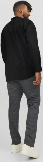 Motley Denim Big Sizes for Men Jack & Jones JOE Shirt Long Sleeve Plain Casual Black