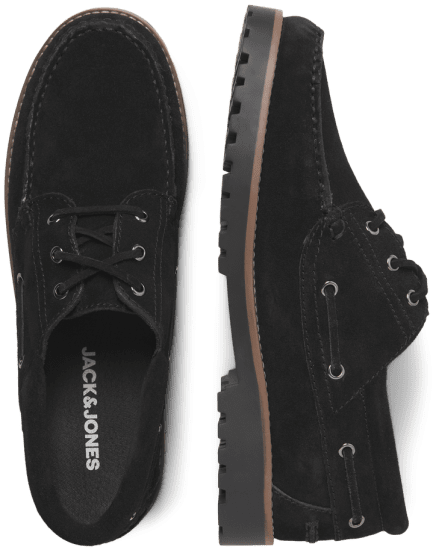 Jack & Jones Brooklyn Suede Boat Shoes Black - Bărbați pantofi 40-52 - 