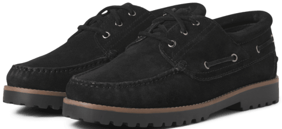 Jack & Jones Brooklyn Suede Boat Shoes Black - Bărbați pantofi 40-52 - 