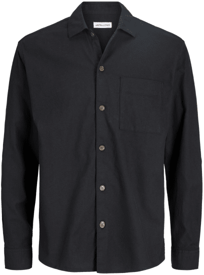 Jack & Jones TRISTAN Overshirt Long Sleeve Black - Cămăși - Cămăși Bărbați Mărimi Mari