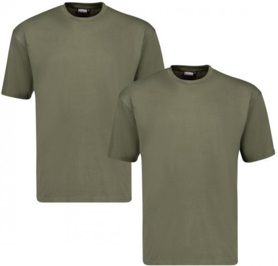Adamo 129420 Marlon Comfort fit 2-pack T-shirt Olive Green - Tricouri - Tricouri Bărbați Mărimi Mari
