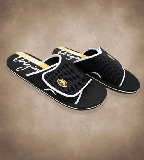 D555 DRAKE Slippers With Velcro Fastening Black - Bărbați pantofi 40-52 - 